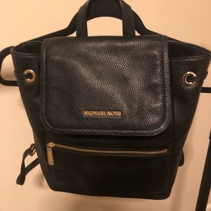 Black Leather Michael Kors Backpack